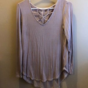 pink long sleeve shirt